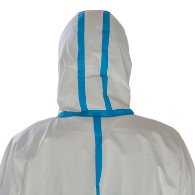 Microporous Disposable Blue Protective Coveralls 65gsm Used In Hospital For Nurses